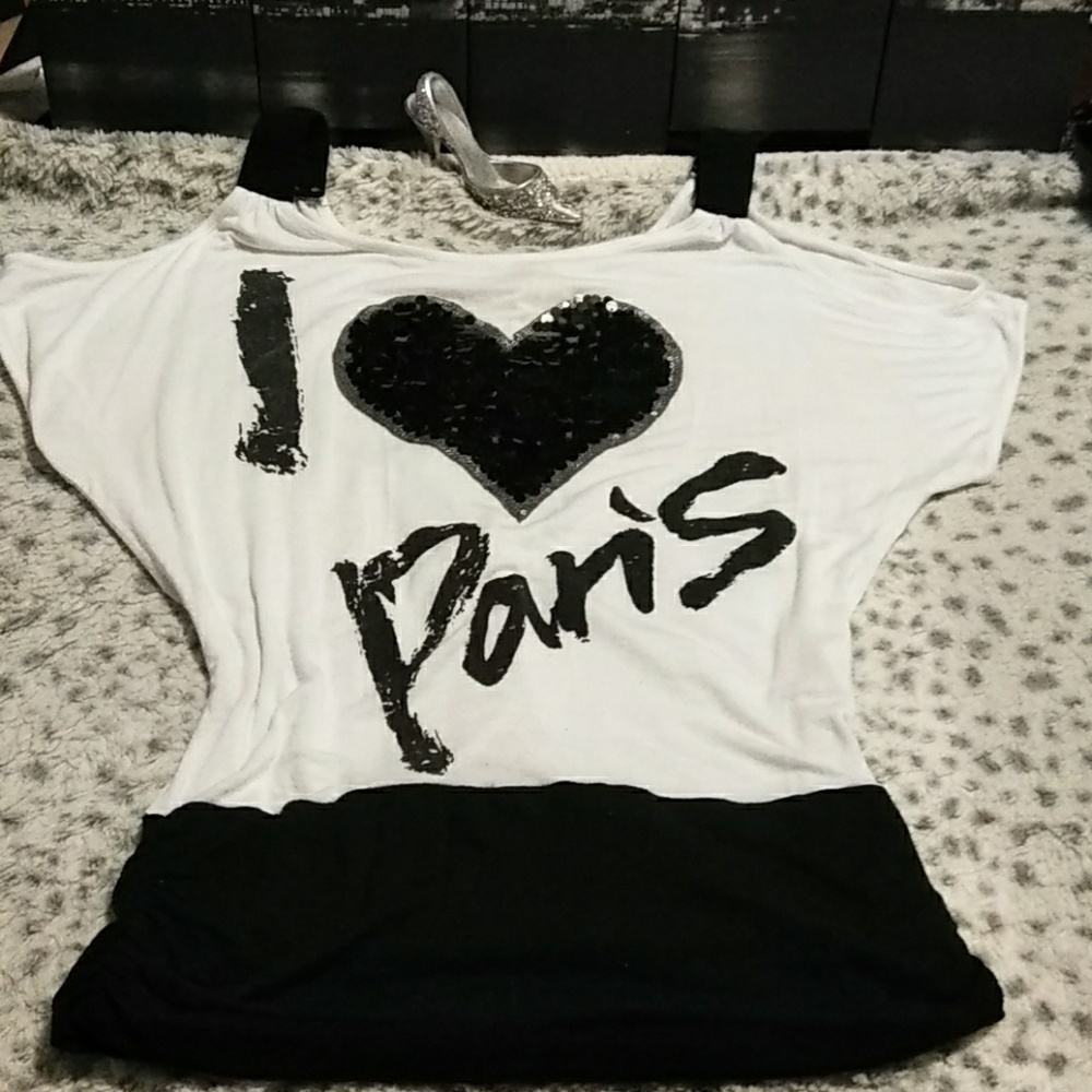 Paris white off the shoulder top..